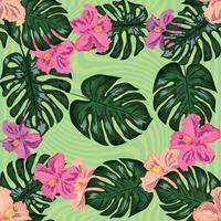 blommig exotisk tropisk sömlös mönster tropisk hawaiian tapet. botanisk skriva ut. modern blommig bakgrund. vektor