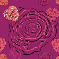 elegantes nahtloses muster mit schönen rosa rosen für ihr design vektor