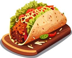 mexikansk tacos för snabb mat mellanmål och ta ut meny vektor