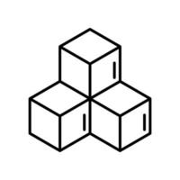 tre socker kuber, is kuber ikon i linje stil design isolerat på vit bakgrund. redigerbar stroke. vektor