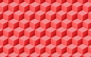 3d röd geometrisk kuber mönster textur vektor