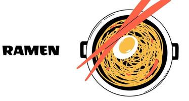 Banner, Hintergrund mit chinesischen Nudeln, Ramen. vektorillustration, vorlage für website, werbung vektor