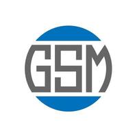 Gsm-Brief-Logo-Design auf weißem Hintergrund. gsm kreative initialen kreis logokonzept. gsm-briefdesign. vektor