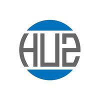 Huz-Brief-Logo-Design auf weißem Hintergrund. Huz Creative Initials Circle Logo-Konzept. Huz Briefgestaltung. vektor