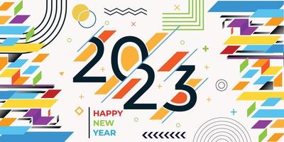 Frohes neues Jahr 2023 abstrakter kreativer Hintergrund. vektor