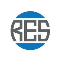 res-Brief-Logo-Design auf weißem Hintergrund. res kreative initialen kreis logokonzept. res Briefgestaltung. vektor