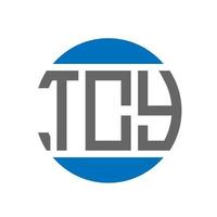 tcy-Brief-Logo-Design auf weißem Hintergrund. tcy kreative Initialen Kreis Logo-Konzept. vektor