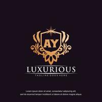 ay anfangsbuchstabe luxus ornament gold monogramm logo vorlage vektorkunst. vektor