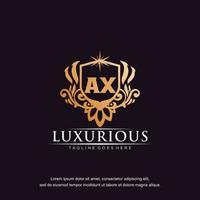 axt anfangsbuchstabe luxus ornament gold monogramm logo vorlage vektorkunst. vektor