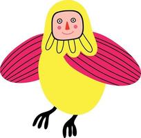 Illustration eines Vogels im Doodle-Stil für Kinder vektor