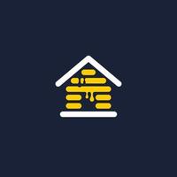 abstrakt logotyp bi hus vektor