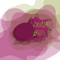 reife drachenfrucht in lila farbe mit karikaturdesign für fruchtwerbevorlage vektor
