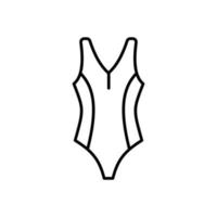 Umriss, einfaches Vektor-Badeanzug-Symbol isoliert auf weißem Hintergrund. vektor
