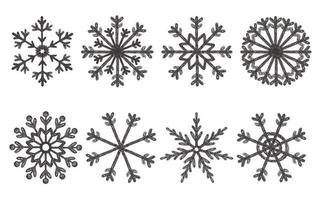 Schneeflockenskizze Handzeichnung. Neujahrssymbol, Dekoration vektor