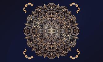 Luxus-Mandala-Hintergrunddesign mit goldenem Arabeskenmuster im arabischen islamischen Oststil. dekoratives Mandala-Design für Print, Poster, Cover, Broschüre, Flyer, Banner. vektor