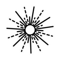Umriss Vektor-Feuerwerk-Symbol isoliert auf weißem Hintergrund. vektor