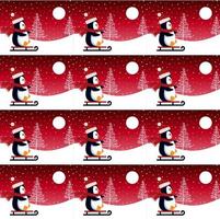 niedlicher pinguin im nahtlosen muster des weihnachts- und neujahrswinters. vektor