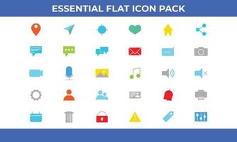 30 flache essentielle Icon-Pack-Vektorillustrationen vektor