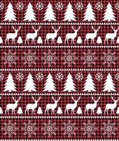 Buffalo Plaid Christmas Jingle Bells auf dem Hintergrund der Musikseite. festliches nahtloses muster. Vektor-Illustration. vektor