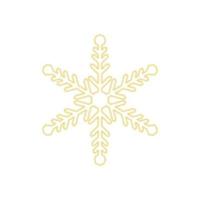 jul gyllene snöflinga dekoration av guld glitter lysande pärlar på vit transparent bakgrund. vektor glittrande glans snö flaga lysande glans ljus för jul eller ny år design mall