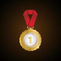 Goldmedaillenvektor. goldenes Abzeichen für den 1. Platz. Sportspiel Golden Challenge Award. Vektor-Illustration vektor