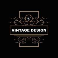 Retro-Vintage-Design, luxuriöses minimalistisches Vektor-Ornament-Logo, mit Mandala- und Batik-Stil, Produktmarkenillustration, Einladung, Banner, Mode vektor