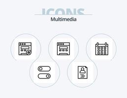 multimedia linje ikon packa 5 ikon design. . . inspektera. hemsida. bokmärke vektor