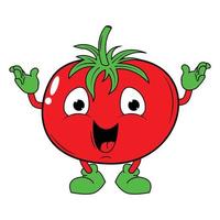 söt tomat tecknad serie illustration grafisk vektor