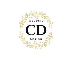 CD initialer brev bröllop monogram logotyper samling, hand dragen modern minimalistisk och blommig mallar för inbjudan kort, spara de datum, elegant identitet för restaurang, boutique, Kafé i vektor