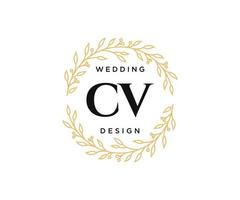 CV initialer brev bröllop monogram logotyper samling, hand dragen modern minimalistisk och blommig mallar för inbjudan kort, spara de datum, elegant identitet för restaurang, boutique, Kafé i vektor