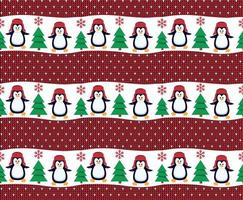 gestricktes weihnachts- und neujahrsmuster in pinguin esp 10 vektor