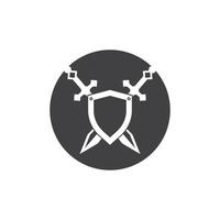 svart svärd krig försvara logotyp vektor illustration