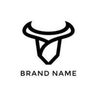 svart bull logotyp vektor