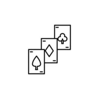 Karten, Poker, Casino, Retro-Symbol. auf weißem Hintergrund. Karten Poker Casino Retro-Symbol vektor