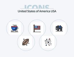 USA-Linie gefüllt Icon Pack 5 Icon Design. . Mahonie. Fliege. Dollar. amerikanisch vektor