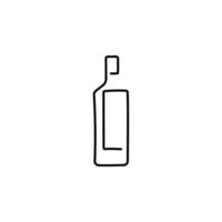 Flaschen-Vektor-Illustration isoliert auf weißem Hintergrund. kontinuierliche Linienzeichnung. Vektormonochrom, Zeichnen nach Linien vektor