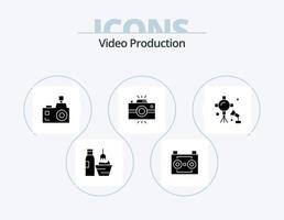 Videoproduktion Glyphen-Icon-Pack 5 Icon-Design. Fotografie. antike Kamera. digitale Aufnahme. Fotografie. Blitzfotografie vektor