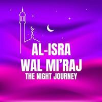 isra' mi'raj illustration über mohammad prophet in der nachtreise mit verlaufshintergrund vektor