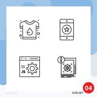 4 kreative Symbole moderne Zeichen und Symbole von bearbeitbaren Vektordesign-Elementen der Marke Mobile Print Handy-Browser vektor