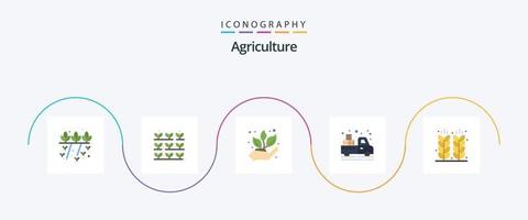 Landwirtschaft Flat 5 Icon Pack inklusive. Landwirtschaft. Korn vektor