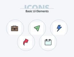 grundlegende ui-elemente zeile gefüllt icon pack 5 icon design. Stift. natürlich. sehen. schlafen . Mond vektor