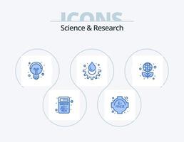 Wissenschaft blau Icon Pack 5 Icon Design. Globus. Experiment. Elektrizität. fallen. Energie vektor