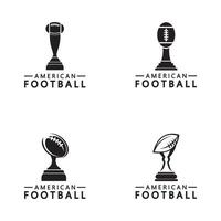 Gewinner American Football Championship Trophäe Logo Design Vektor Icon Vorlage. American-Football-Trophäe für den Siegerpreis