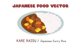 japansk kare raisu - japansk curry ris platt vektor design illustration, ClipArt tecknad serie stil. asiatisk mat. japansk kök. japansk mat