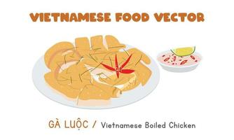 vietnamese kokt kyckling platt vektor design. ga luoc ClipArt tecknad serie stil. asiatisk mat. vietnamese kök. vietnam lunar ny år traditionell mat