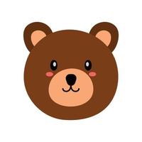 söt brun Björn huvud vild djur- karaktär i animerad tecknad serie vektor illustration