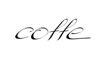 Kaffee-Vektor-Logo, Typografie, Zeichen in Schwarz und Weiß. werbeplakat oder vorlagendesign. modernes beschriftungslogo, kaffeeschild. Design-Elemente. Vektor-Illustration. vektor