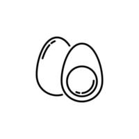 Umrissvektor gekochtes Ei-Symbol isoliert auf weißem Hintergrund. vektor