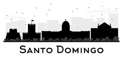 santo domingo stad horisont svart och vit silhuett. vektor