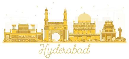 Hyderabad Indien Skyline der Stadt goldene Silhouette. vektor